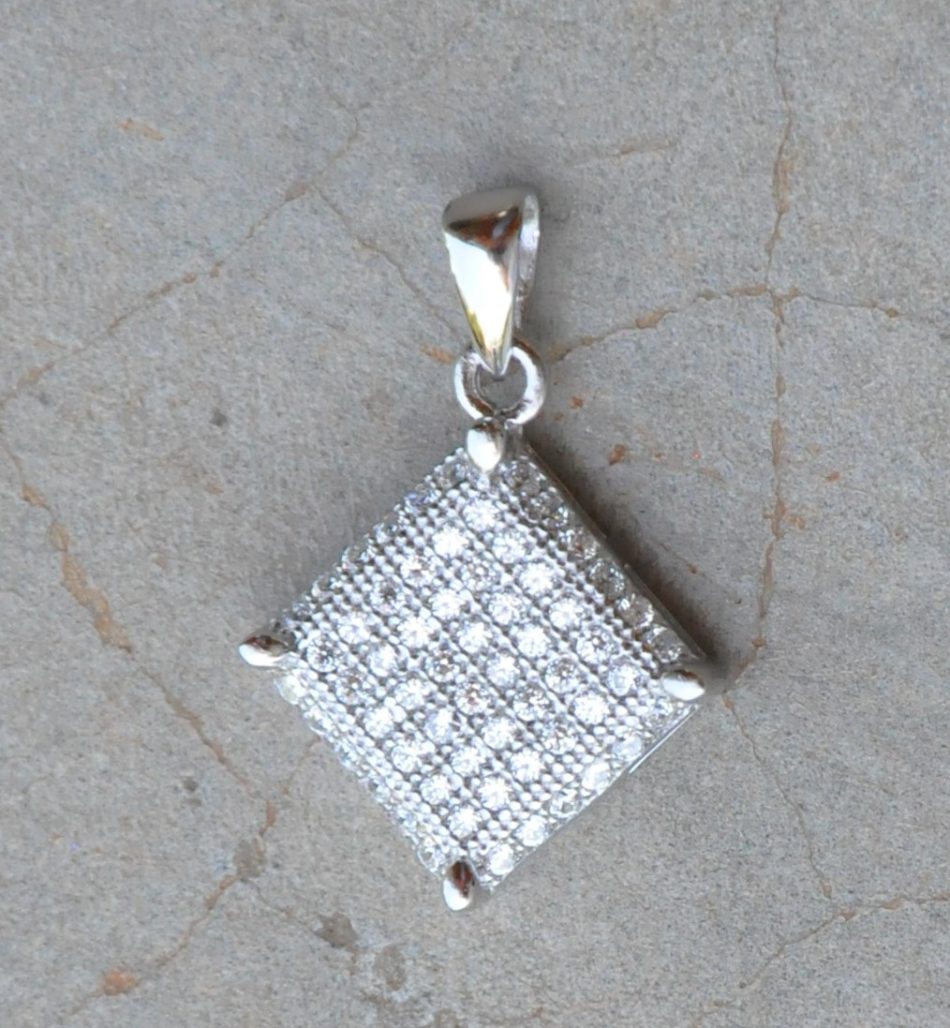 Cubic Zirconia Diamond Shaped Pendant