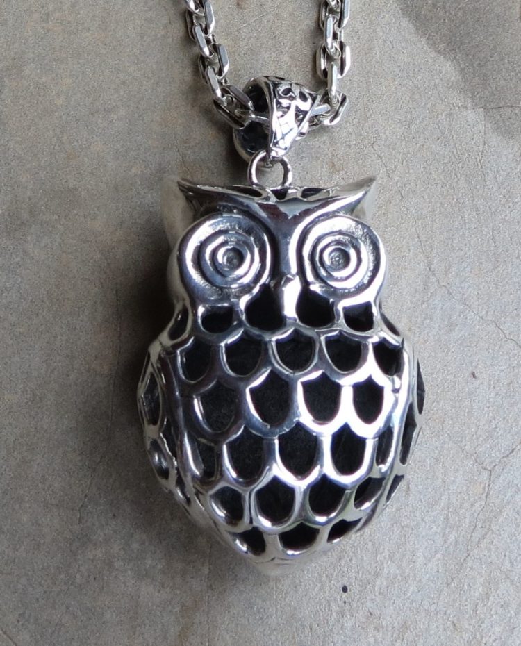 Silver Large Owl Pendant | Sterling Silver Pendants | Jo Bangles