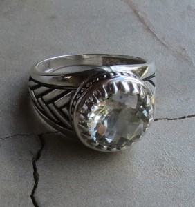 Round Citrine Ring with Detailed Setting