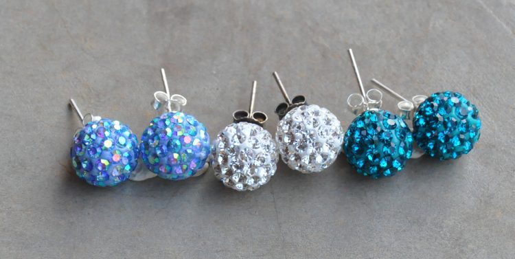 Crystal Ball Stud Earrings