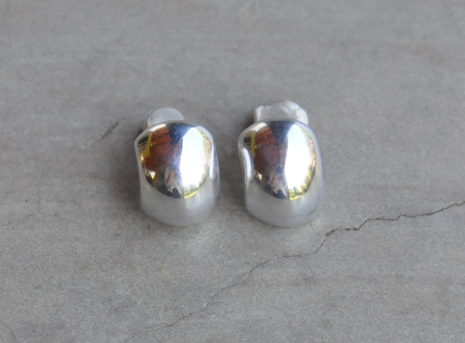 half moon stud earrings