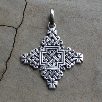 sterling silver ornate cross pendant