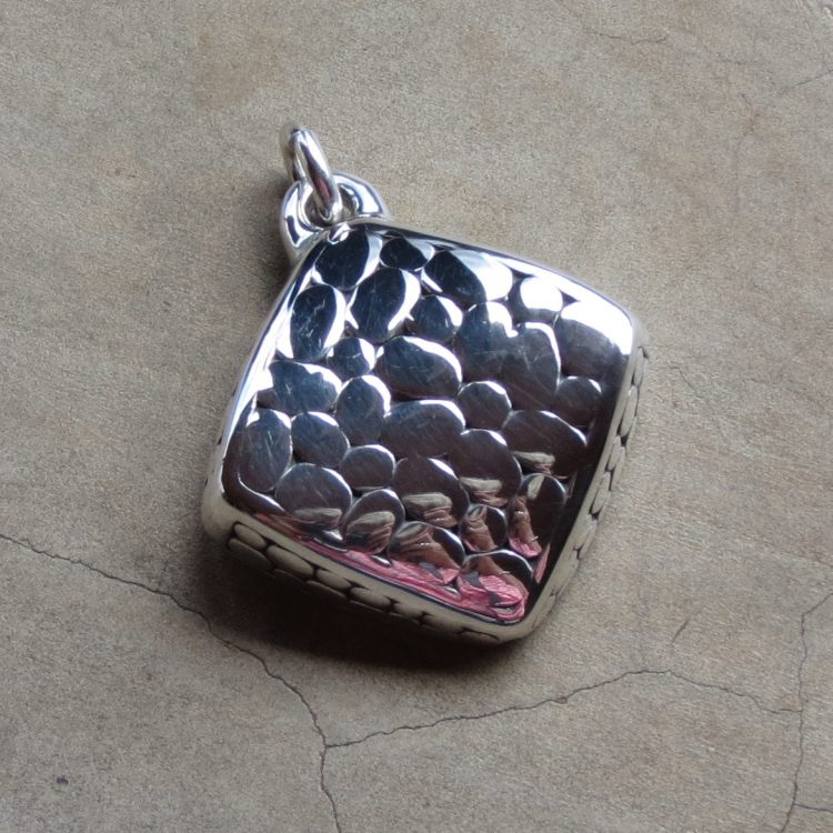 Silver Square Detailed Pendant