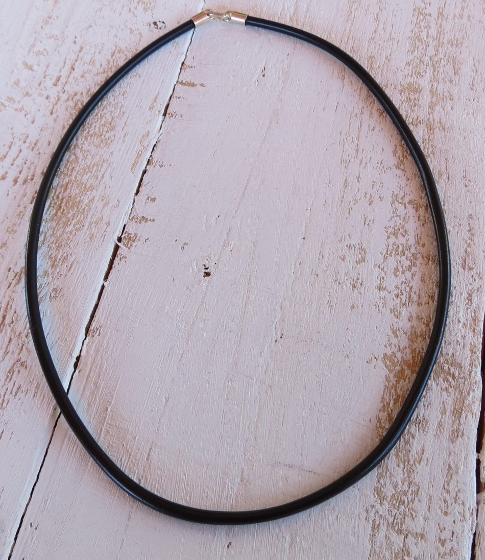 black rubber cord necklace