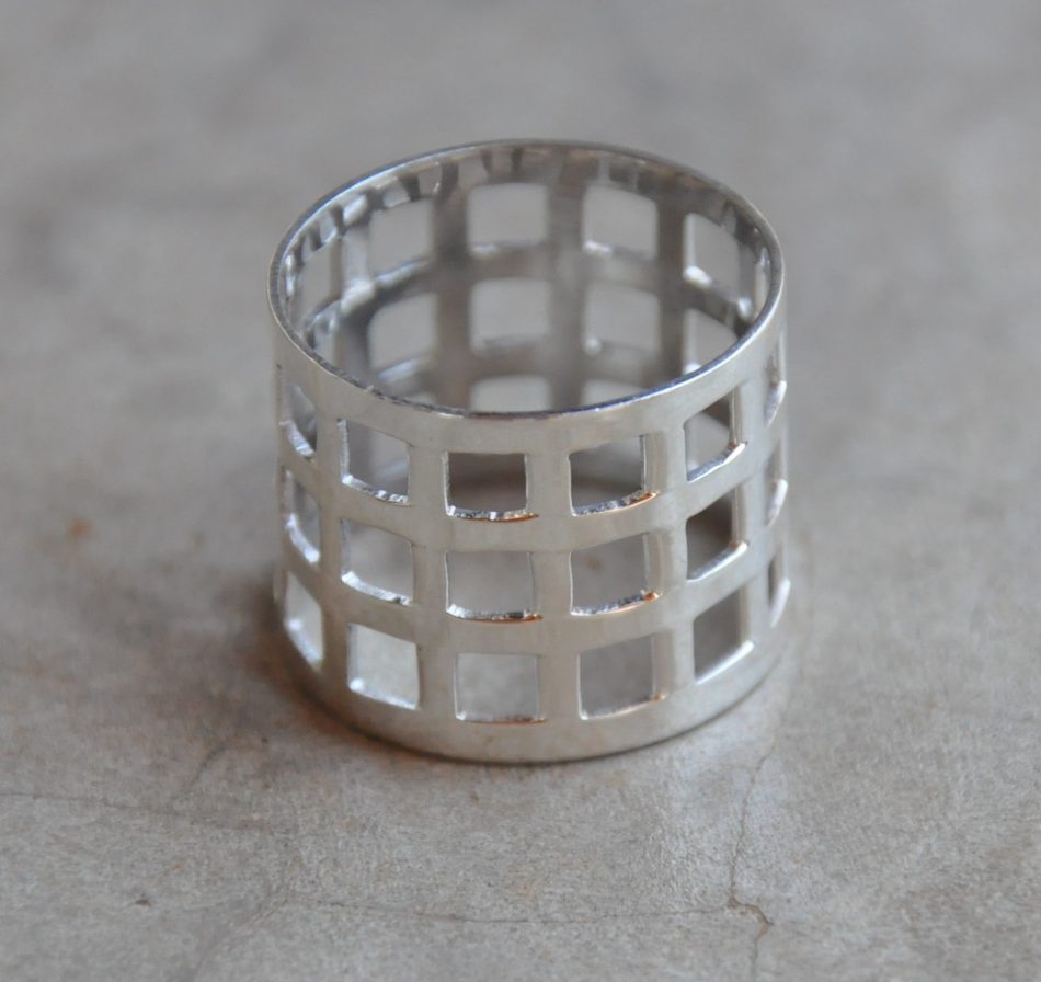 Sterling silver square block ring