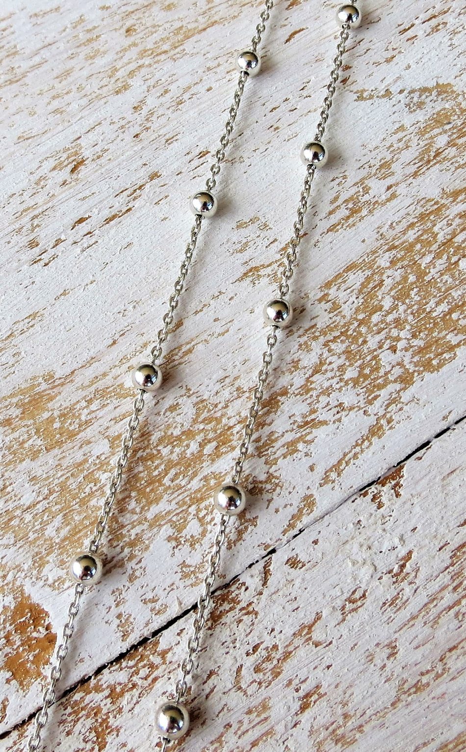 80 cm Sterling silver dainty ball chain