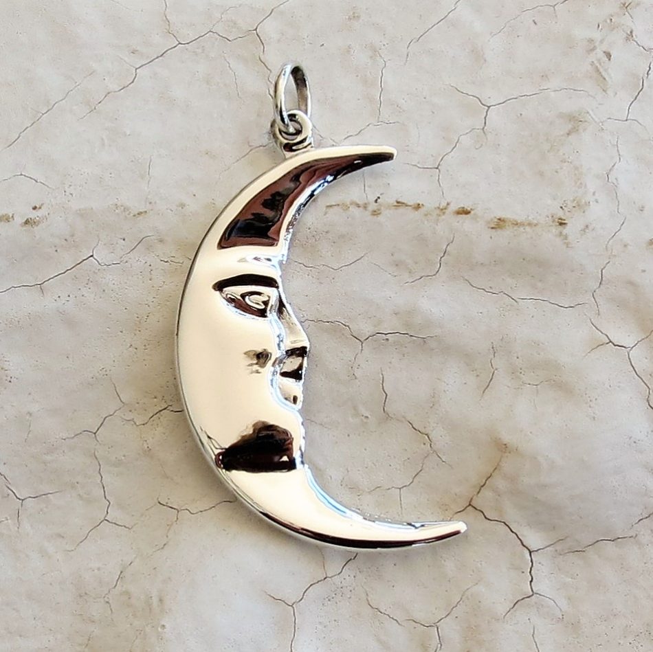 Sterling silver crescent moon pendant