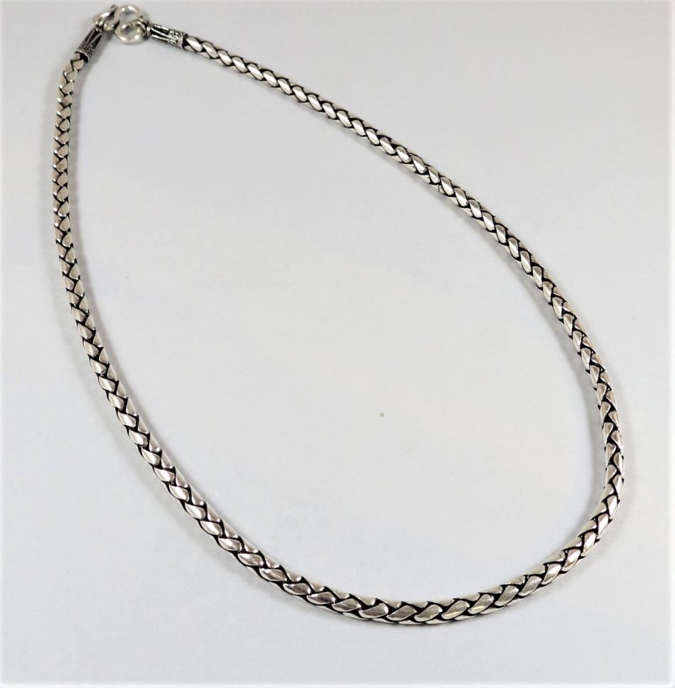 40, 45 and 50cm Sterling silver solid oxidized rope necklace