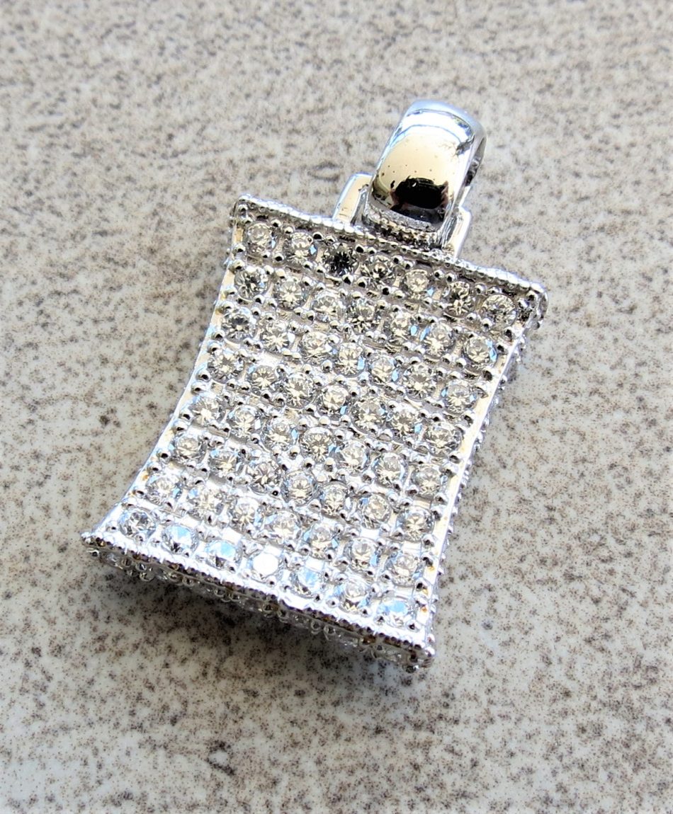 Rectangular cubic zirconia pendant