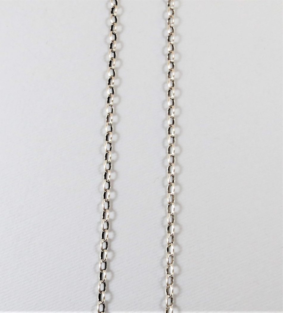 sterling silver oval link chain 75cm