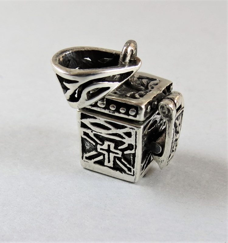 sterling silver small square locket pendant