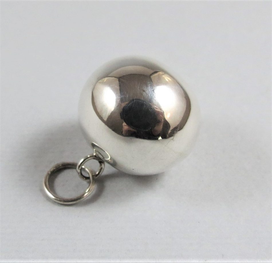 sterling silver large shiny ball charm