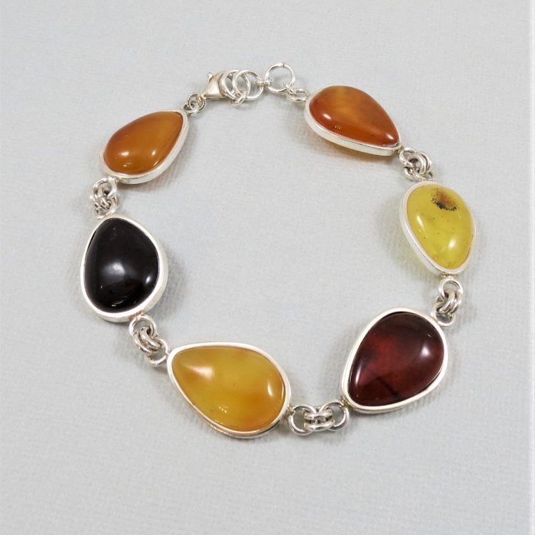 Tri colour amber bracelet