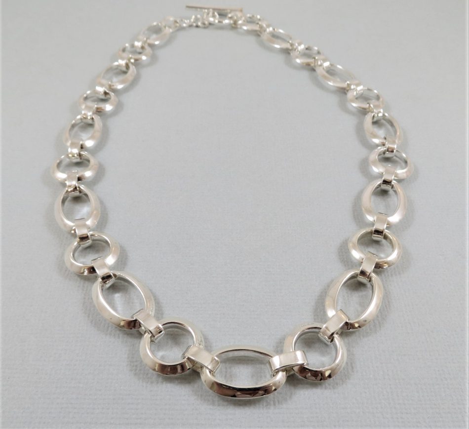 circle/oval link necklace 45cm