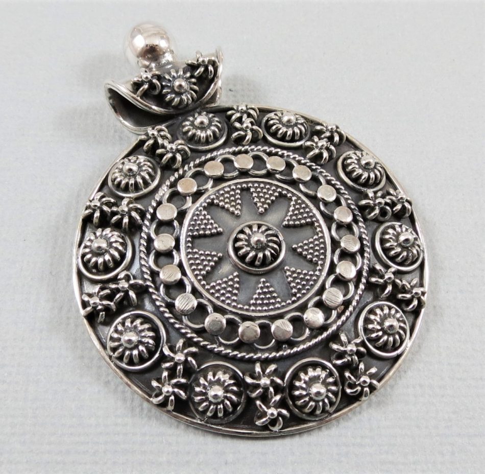 sterling silver mandala pendant