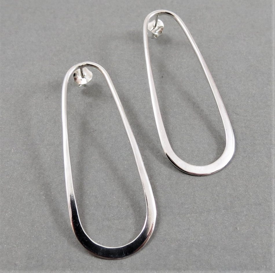 sterling silver oblong earrings