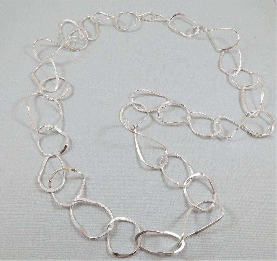 sterling silver necklace with abstract loops