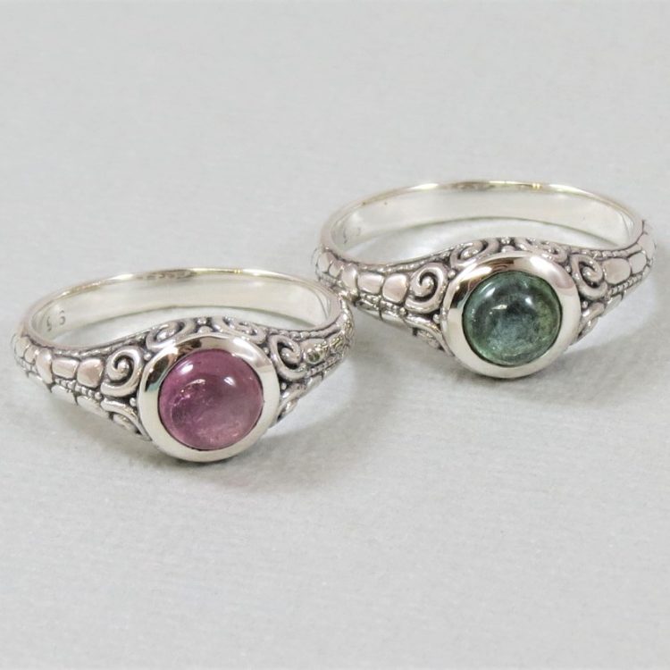 various tourmaline dainty rings