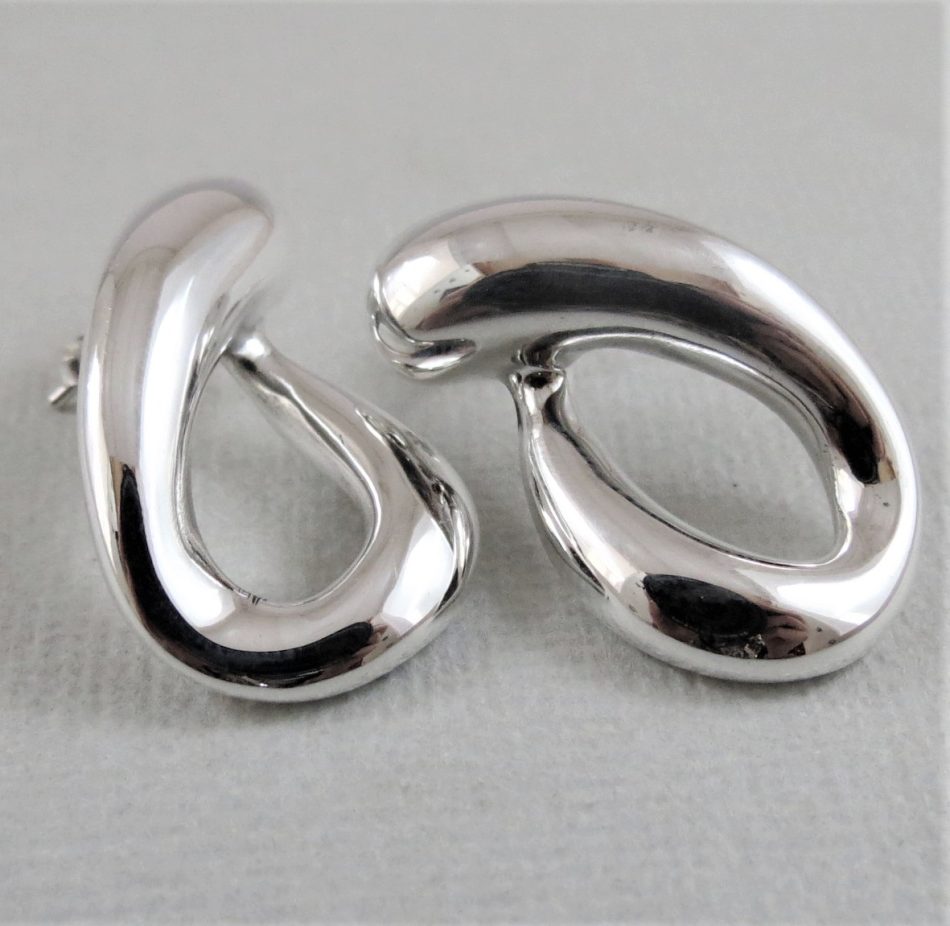 sterling silver modern electroformed earrings