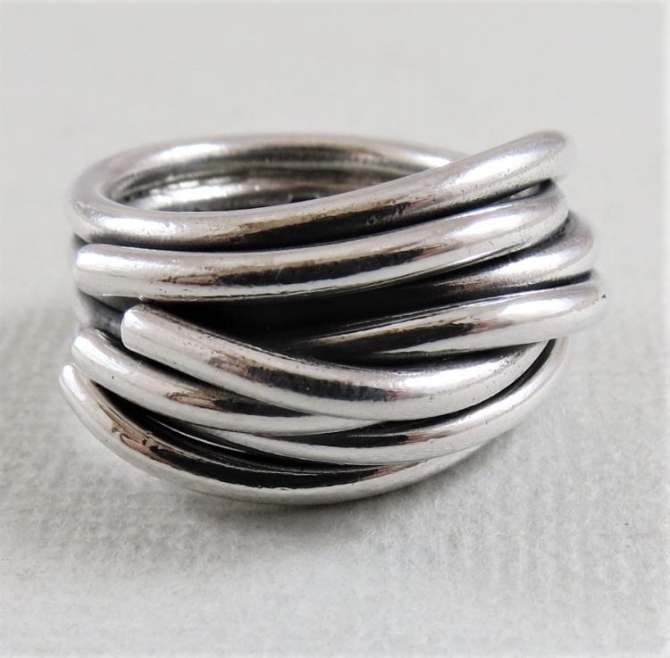 sterling silver overlapping ring - Jo Bangles