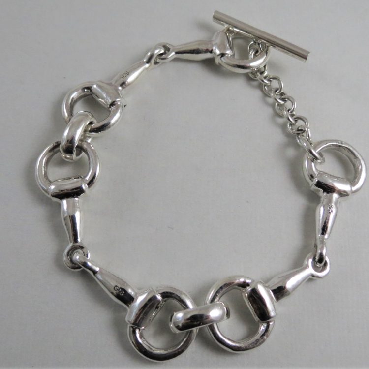 sterling silver modern link bracelet
