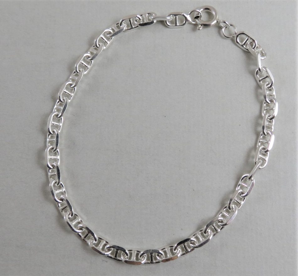 sterling silver medium link bracelet 17cm