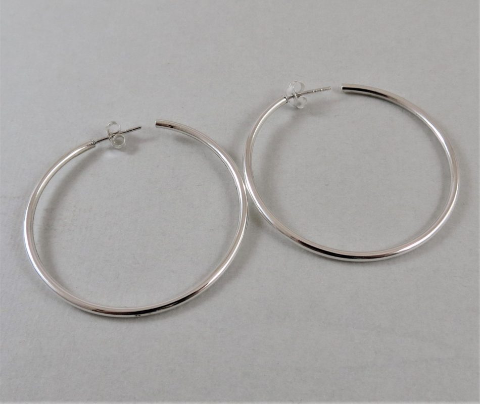 sterling silver medium hoop earrings