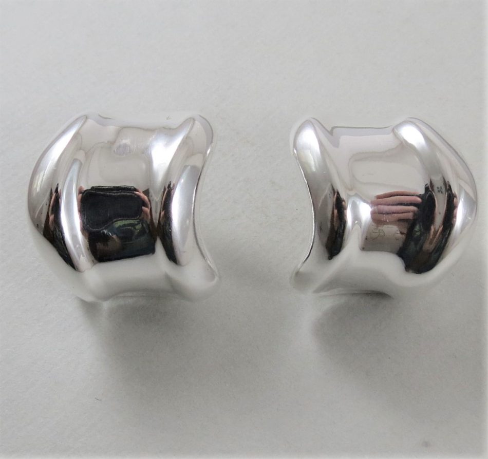 sterling silver chunky electroformed hoop earrings