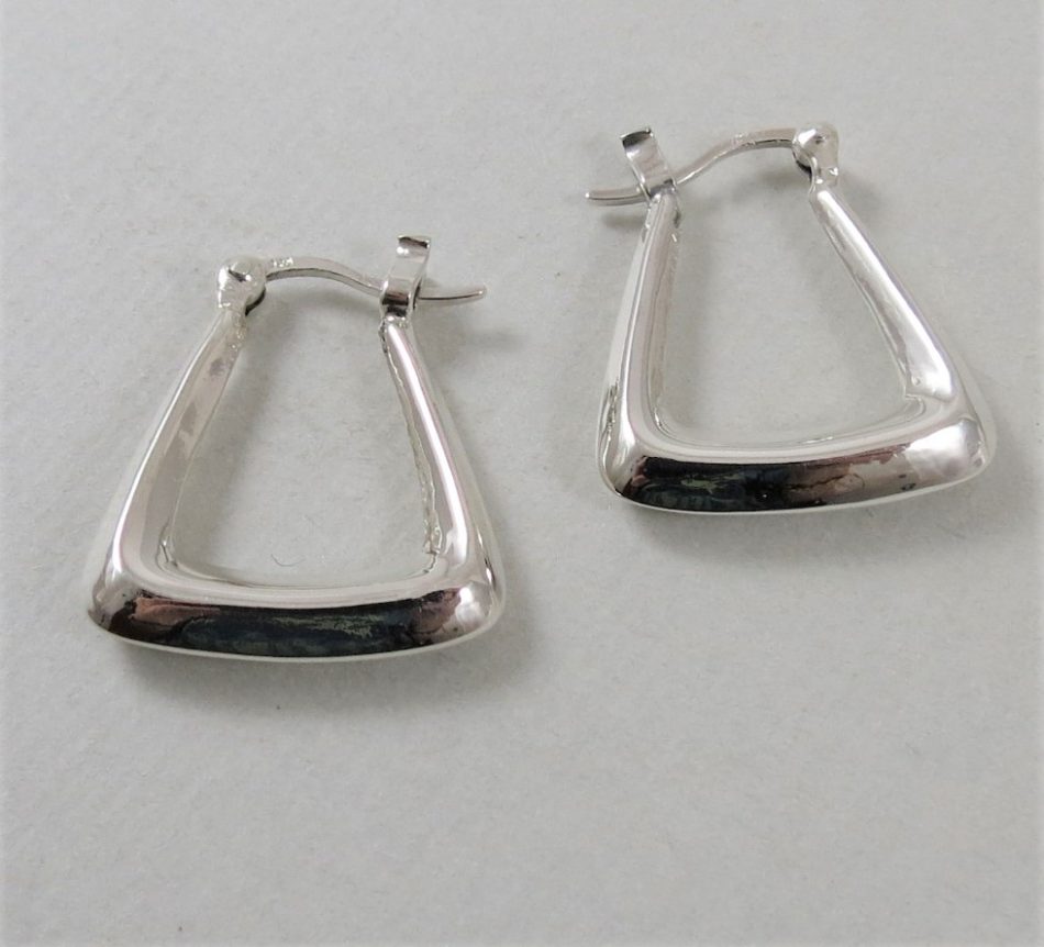 sterling silver small modern hoop earrings