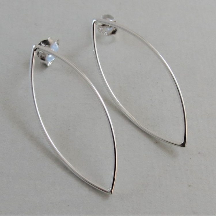 sterling silver elliptical earrings