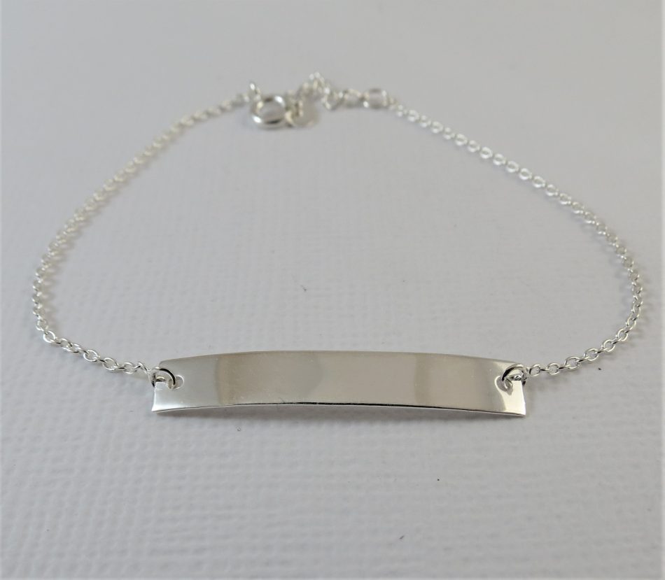 sterling silver thick bar bracelet