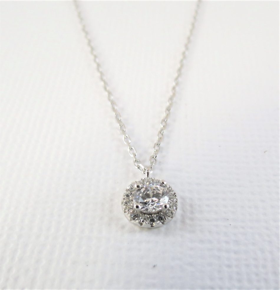 sterling silver and cubic zirconia necklace