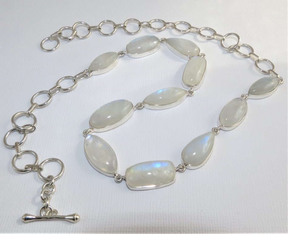 sterling silver and moonstone necklace