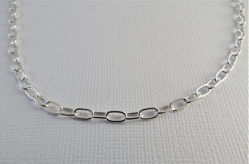 sterling silver oval link necklace