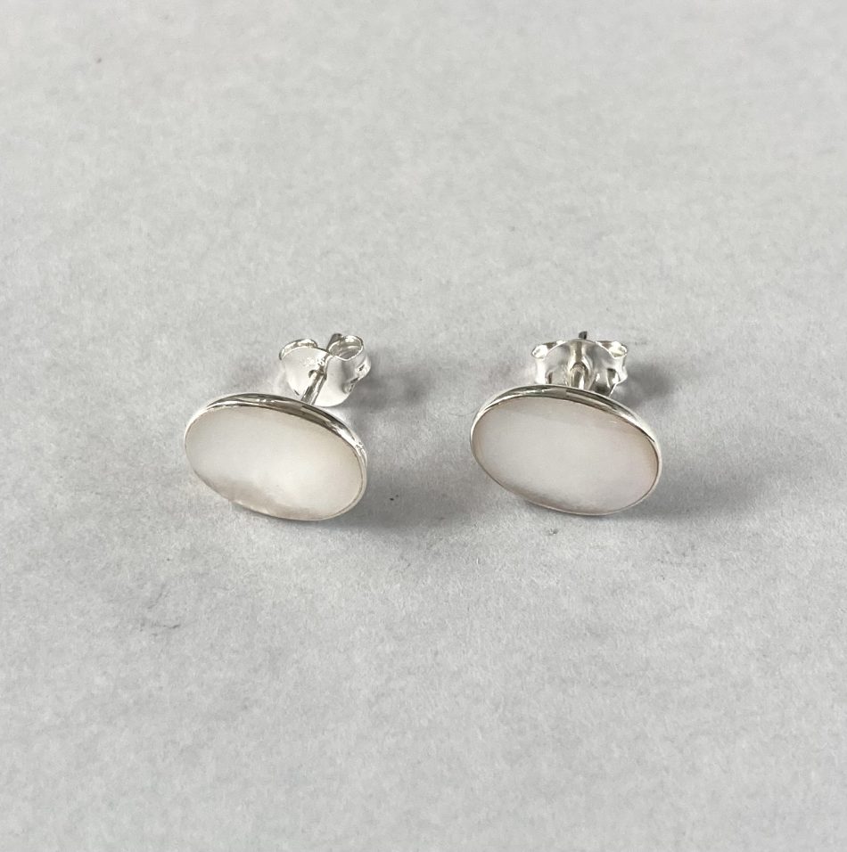 Sterling silver and Mother of Pearl stud earrings