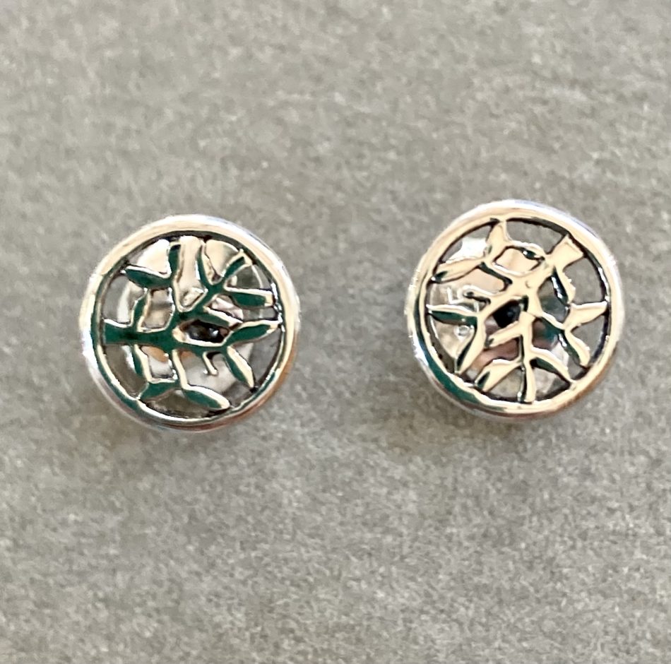 Sterling silver tree of life stud earrings