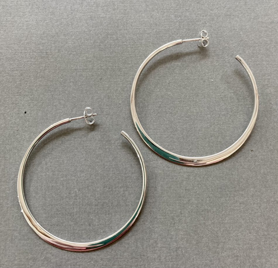 Sterling silver large hoop earrings