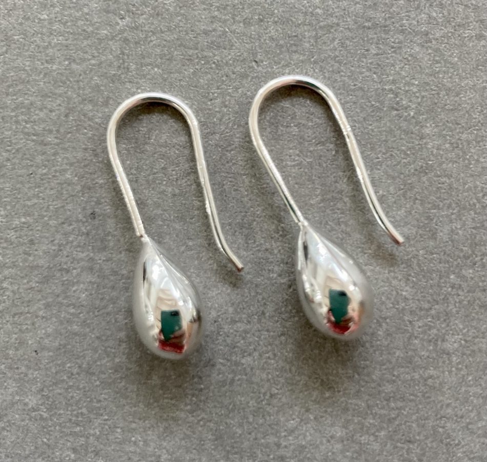 Sterling silver small teardrop earrings