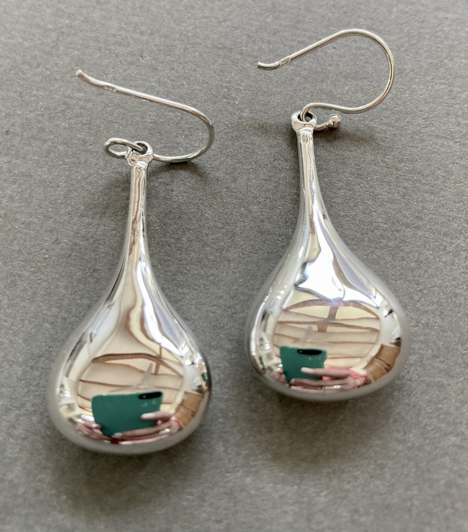 Sterling silver medium teardrop earrings