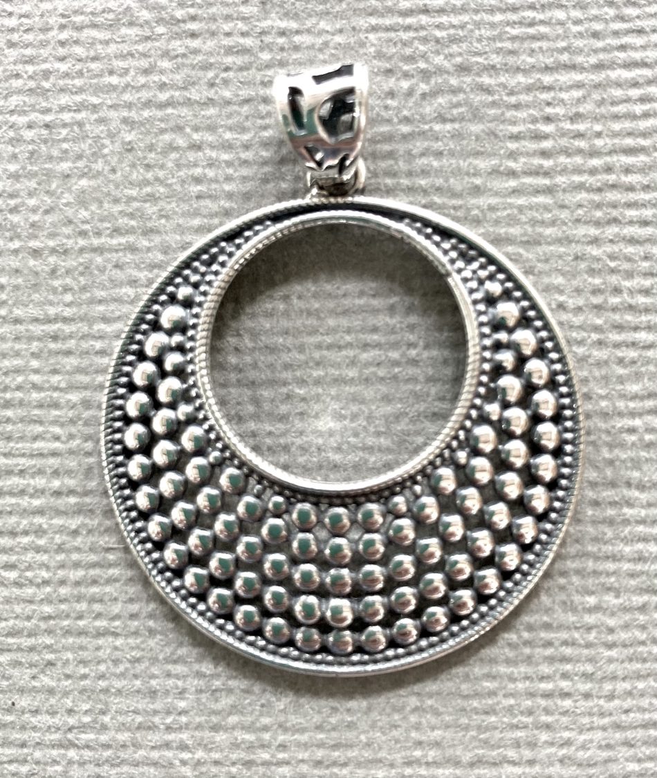 Sterling silver dotted detail bohemian pendant