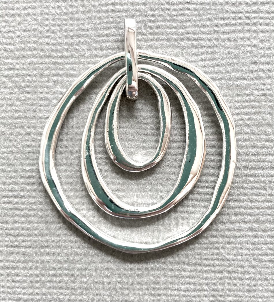 Sterling silver 3 abstract rings pendant