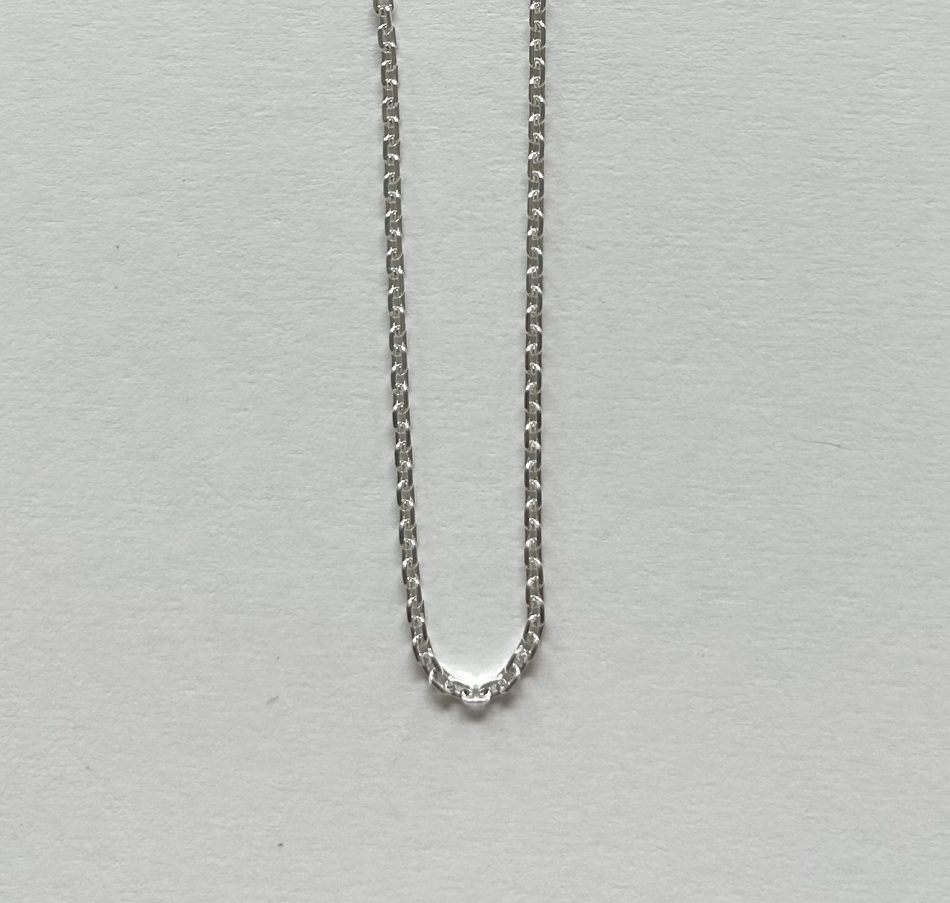 Sterling silver fine square link chain 90cm