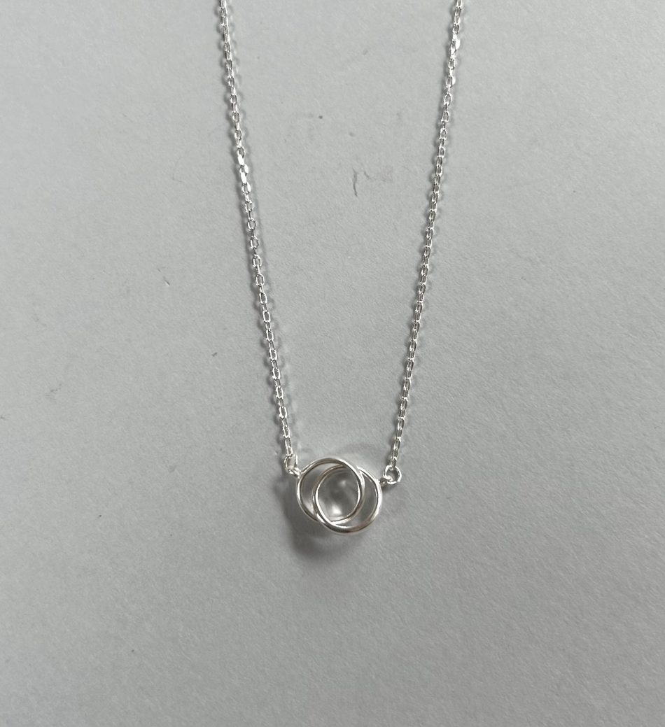 Sterling silver double linked necklace