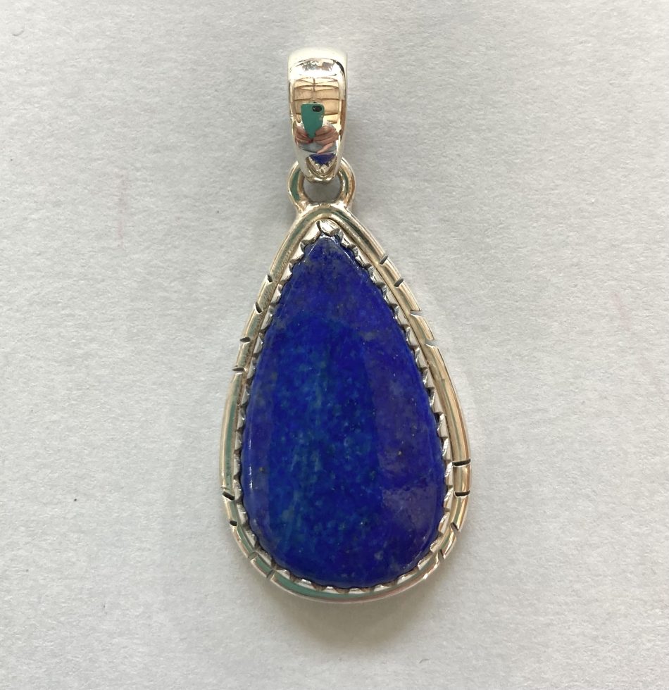 Sterling silver and Lapis Lazuli teardrop pendant