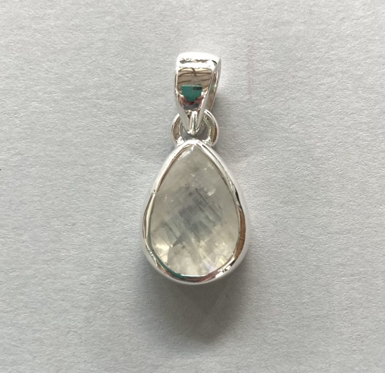 small sterling silver and faceted Moonstone pendant