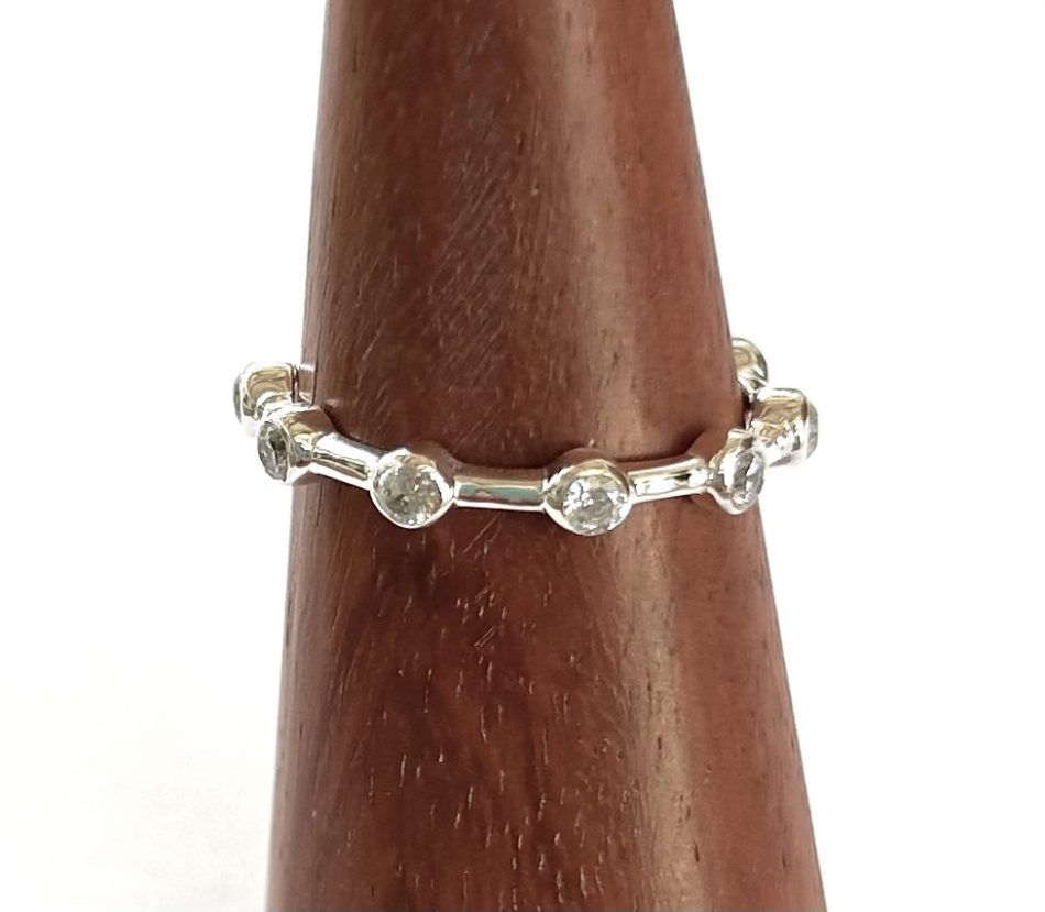 Sterling silver and Cubic Zirconia stack ring