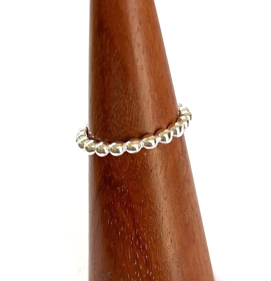 Sterling silver small ball stack ring