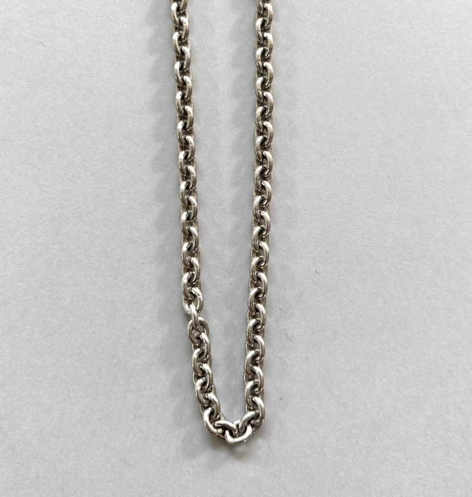 Sterling silver medium link cable chain 45cm