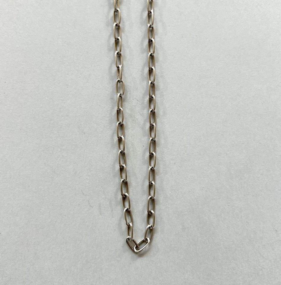 Sterling silver drawn cable chain 80cm