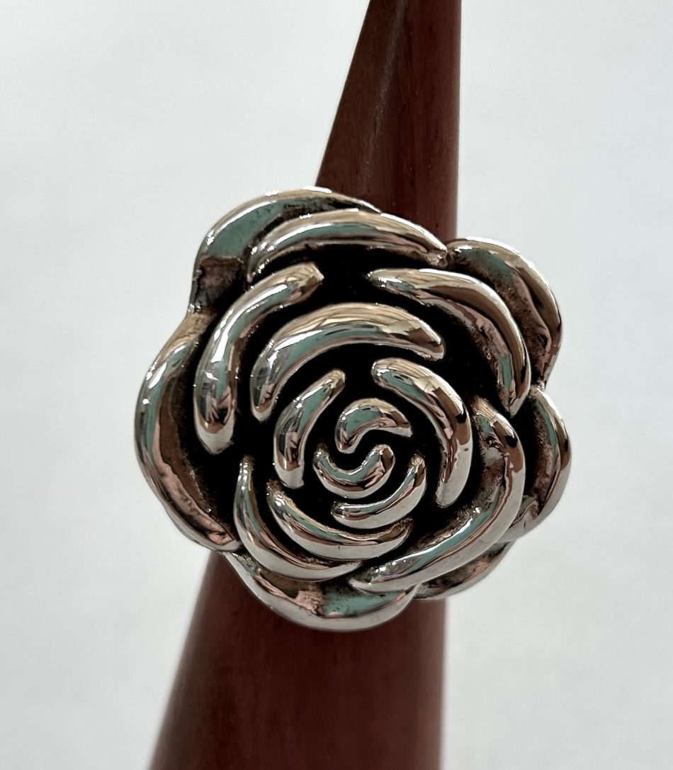 sterling silver electroformed flower ring